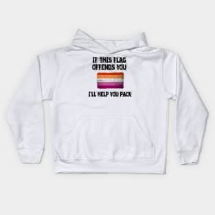 if this flag offends you-lesbian Kids Hoodie